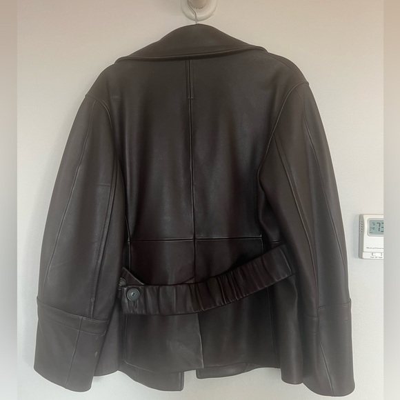 Vince Brown Leather Safari Jacket NWOT - Picture 7 of 9